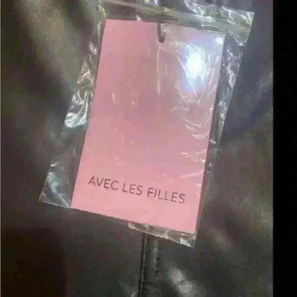 Avec Les Files NwT Anthropologie Leg Faux Leather Pant Black Size M - Picture 4 of 5